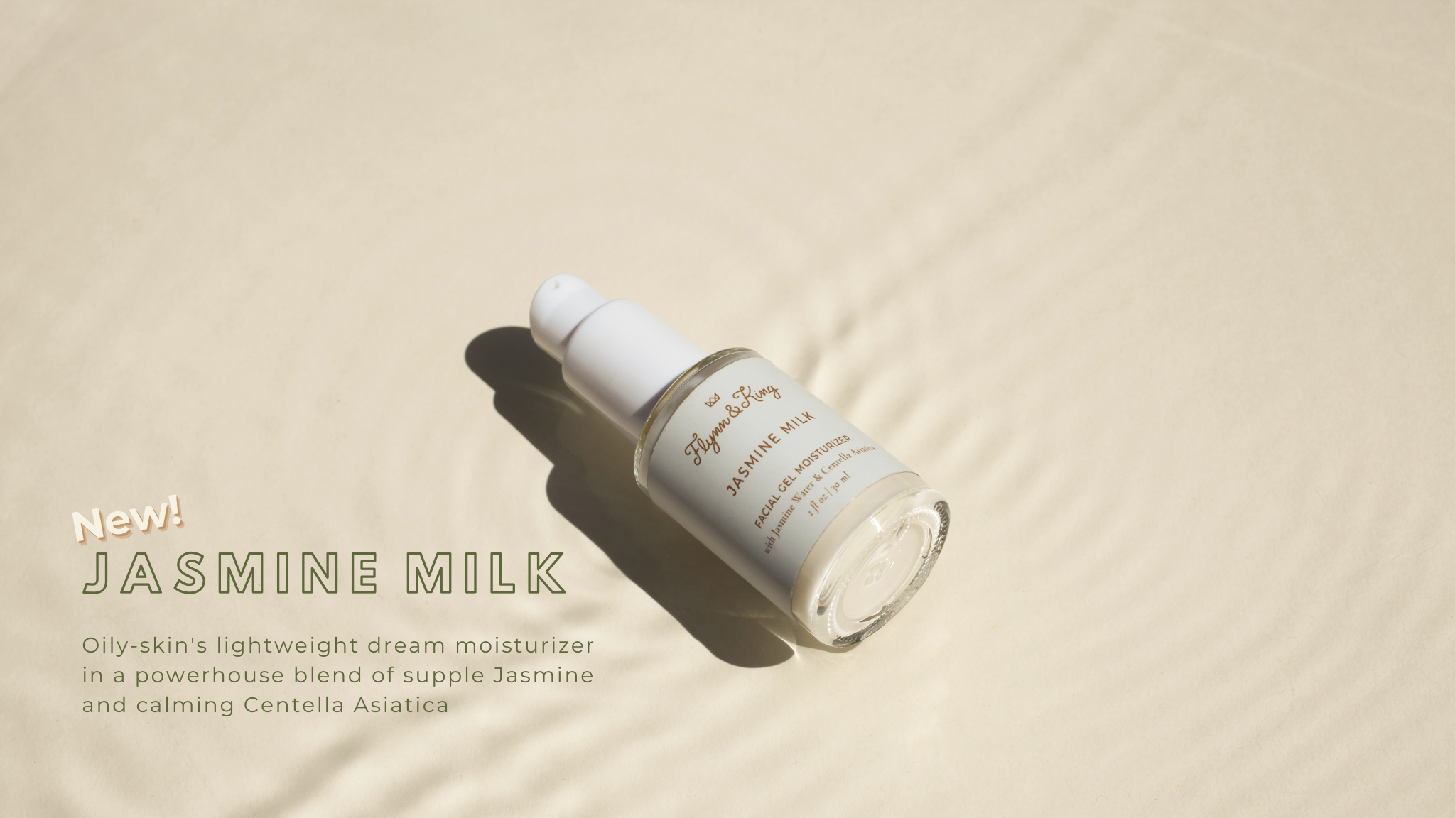 Jasmine Milk Facial Gel Moisturizer with water ripples